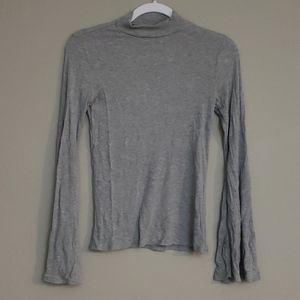 (NWOT) A&F gray mock neck bell sleeves